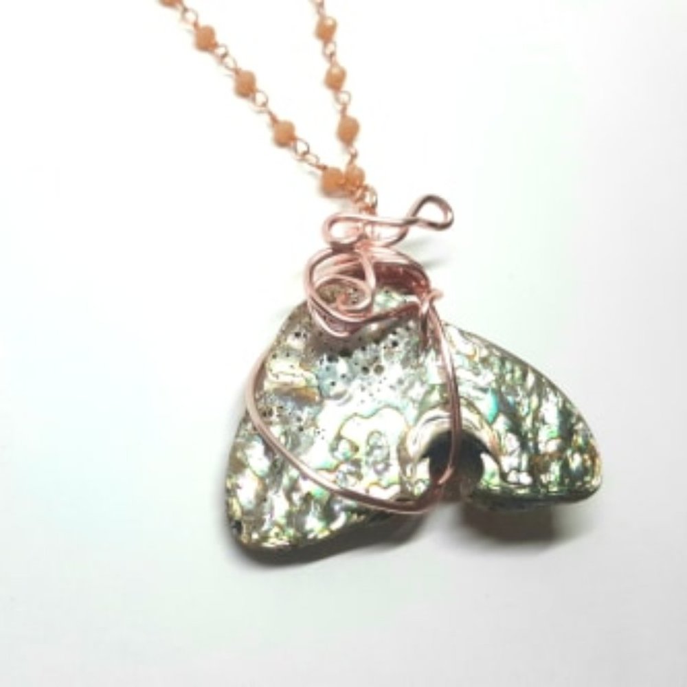 Abalone Shell Mermaid Tail Necklace